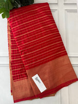 Semi banarasi Georgette saree - SYACNNR ChilliRed