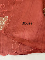 Blended tussar saree with applique work MTSS459