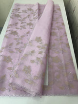 Viscose Organza saree with applique work-MSH238 Lavender