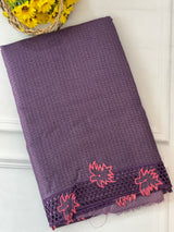Kota checks saree with cutwork border MCBV39- Mauve