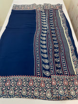 Semi modal silk saree with mirror work - MMB502 Blue