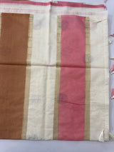 Semi chanderi saree with multi color polka dots- MSF334