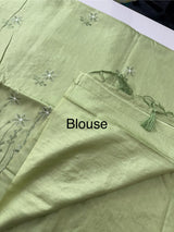 Butter silk saree with embroidery MTS569