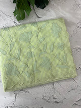 Moonga Kota checks saree with applique woek MMC457 PistaGreen