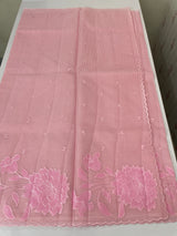 Moonga checks Applique work saree  MSM876