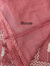 Silky kota embroidery saree MS6470 RustyPeach