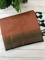 Jute silk sarees with contrast pallu & blouse MJL396