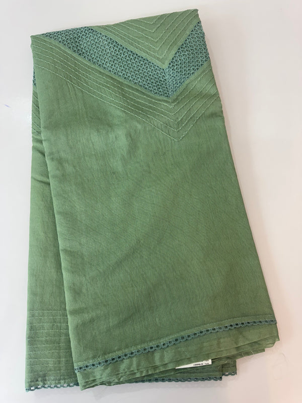 Supernet saree with crochet work and lace border MCJ5433 (V shape Crochet)