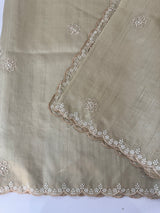 Cutwork Semi tussar saree MTSS674 Beige