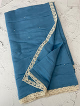 Blended Malai chanderi saree with lace borders MS5568