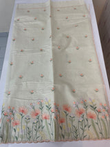 Mul chanderi embriodery saree with scalloped borders MSH176