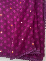 Chiffon Brasso saree with foil mirror work - MS7621