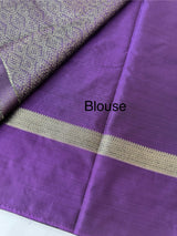 Checks Semi kanchi silk saree with blouse MBS7859