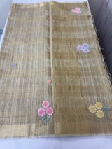 Blended tussar silk saree with zari weaving and sequence buttas MS16448