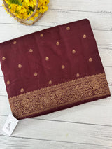 Banarasi Tussar Georgette Saree with brocade blouse - MS44376 Deep Maroon
