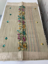 Soft Tissue linen Silk embriodery saree MS49876