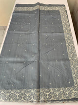 Semi tussar saree with embroidery MST122 BluishGrey