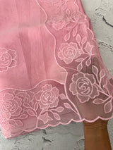 Viscose Organza saree with applique work-MSH101 (2) Pink