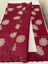 Blended tussar saree with applique borders MTSS459