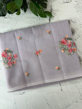 Lightweight NetKota saree with cross stitch embroidery MS143 - Lavender