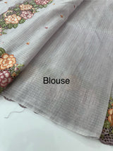 Embriodery Kota Silk Cutwork saree SBLCYTM- PastelLavender
