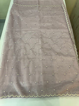 Glassy tissue organza saree with embroidery FKSF121- Lilac