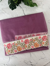 Organza saree with embroidery borders - MSH989