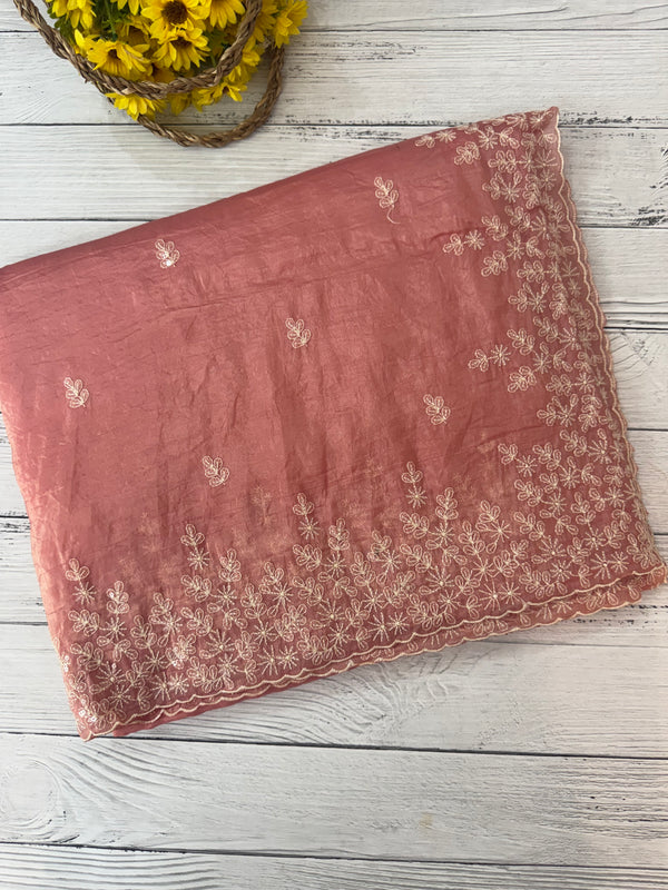 Crush Organza embroidery saree MS9740