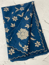 Malai chanderi saree with applique work MSM6201