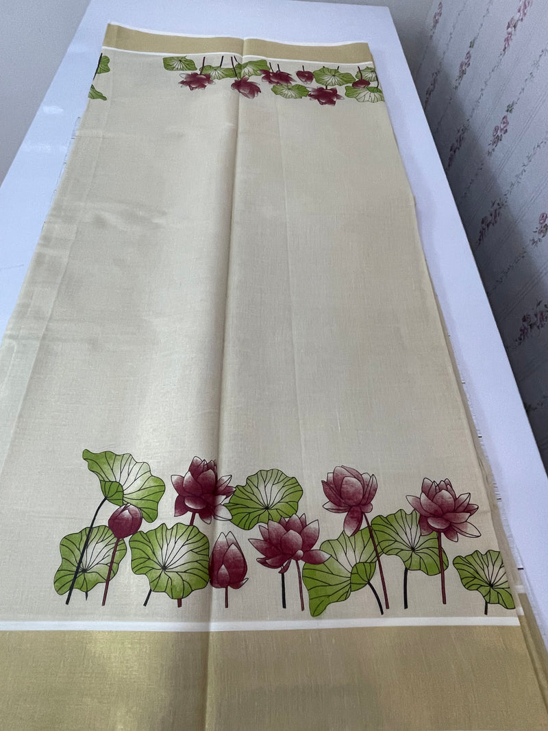 Kerala printed tissue saree