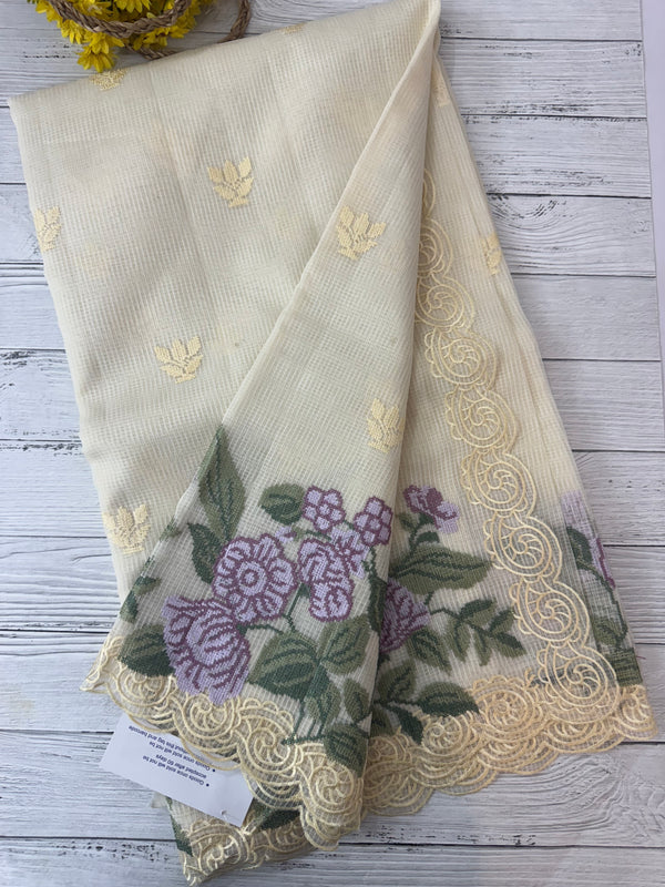 Kota silk cross stitch embroidery saree MS76432