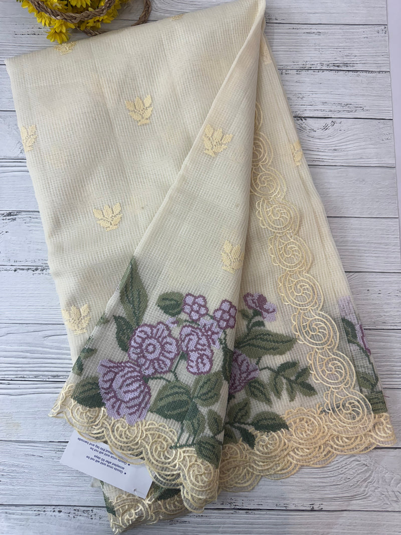 Kota silk cross stitch embroidery saree MS76432