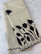 Tissue cotton applique work saree MS6743(2) Black