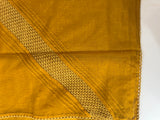 Supernetsaree with crochet work and lace border MCJ5433 - Mustard (Design - Diagonal Crochet)