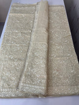 Netkota saree with chikankari embriodery work saree  MS11979 Beige