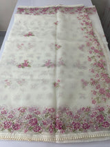 Organza saree with prints & hand embriodery work MS15333