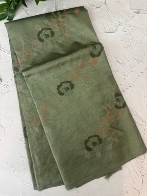 Pure desi tussar silk saree with embroidery- MTSS659
