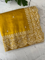 Soft crush Organza saree with embroidery and pearl work MS14790
