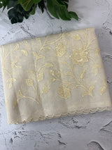 Moonga checks saree with Applique work  MSK766(1) -Ivory