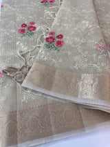 Tissue Silk embriodery saree MS49892