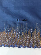 Semi Organza saree with embroidery borders - MSH296 DarkBlue