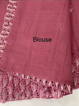 Semi tussar saree with cutwork MSHK566 (pink)