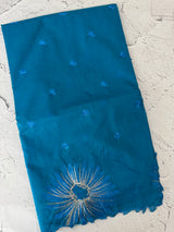 Organza saree with embroidery borders MOS4765 Blue