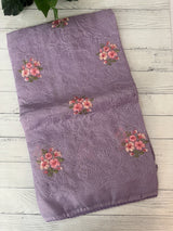 Soft kota checks saree with embroidery - SVPIRR Lavender