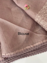 Kota checks embriodery saree MS7689 PastelMauve