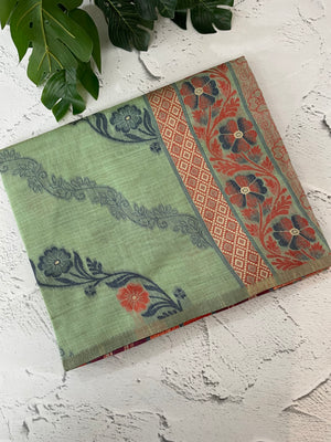 Jamdani silk Cotton Saree with thread work  MSJ790