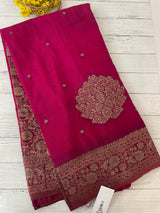 Semi banarasi Crepe Chiffon saree - MS1499 RANIPINK