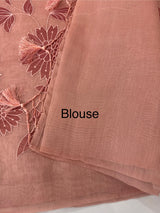 Tissue chanderi saree with applique work MSH699 - DustyPeach