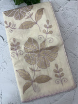 Mul chanderi tissue applique work saree MSH177