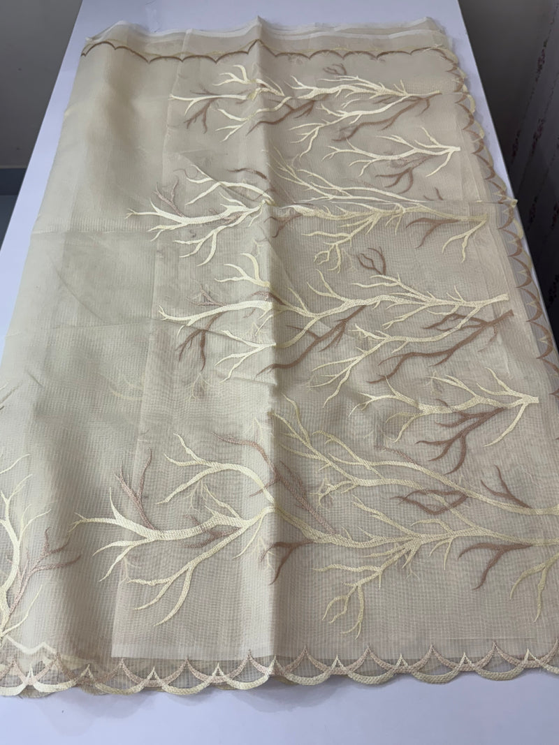 Kota silk embroidery saree  MSH125 - Beige